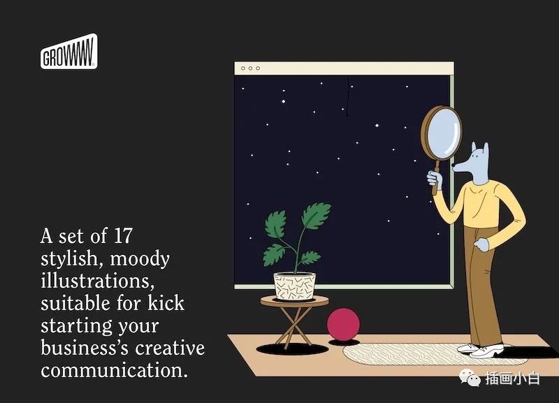 图片[1]-复古可爱有趣的拟人化动物矢量插画素材分享【0102】-procreatechahua