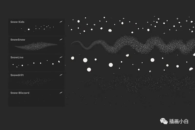 图片[2]-用于Procreate的雪花效果笔刷【0103】-procreatechahua