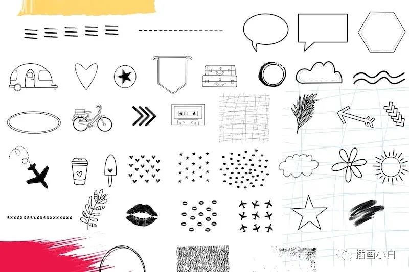 图片[1]-旅行主题印章图案procreate笔刷【0105】-procreatechahua