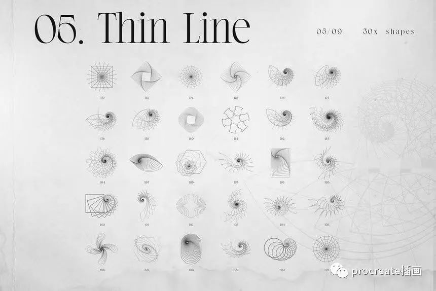 图片[12]-欧普艺术风格的抽象几何形状和渐变色颗粒纹理图片素材包【0545】-procreatechahua