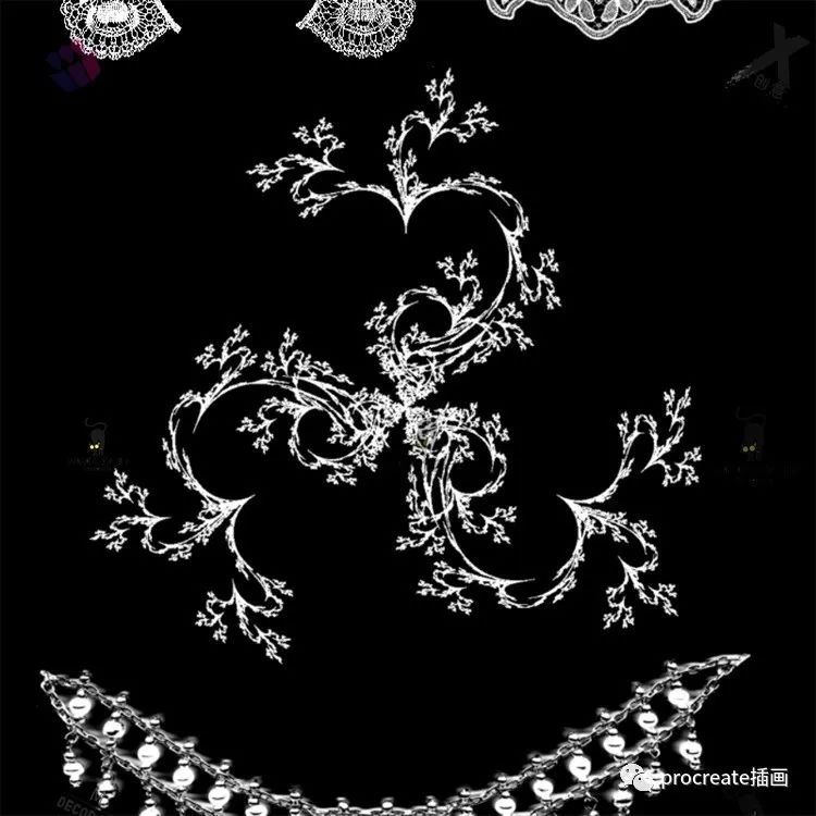 图片[10]-140款蕾丝花边图案procreate笔刷【0135】-procreatechahua