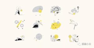 简单线条的抽象插画设计素材分享【0098】-procreatechahua