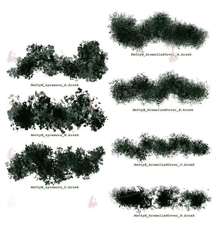 图片[13]-91款自然植被植物草坪树木园林procreate笔刷【001】-procreatechahua