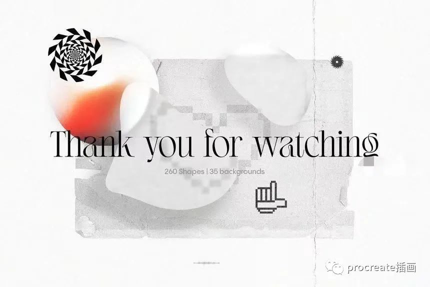 图片[15]-欧普艺术风格的抽象几何形状和渐变色颗粒纹理图片素材包【0545】-procreatechahua