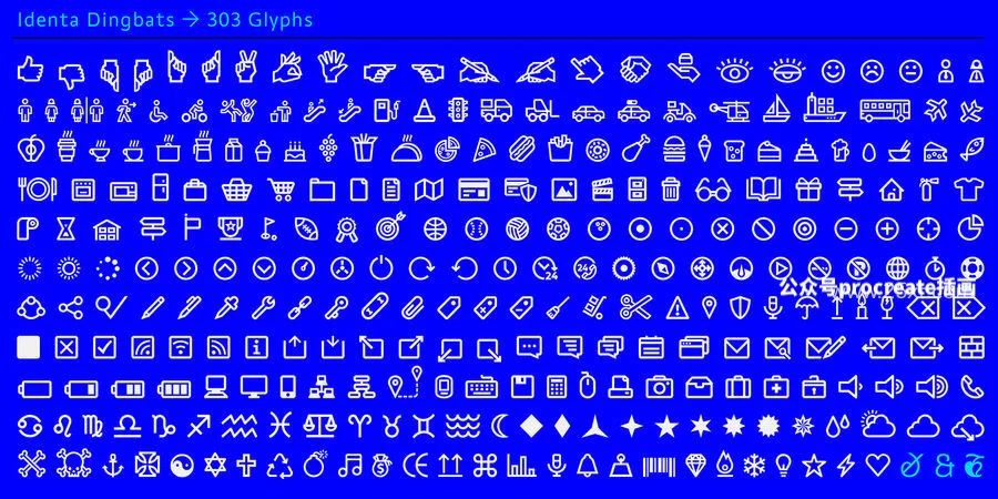 图片[6]-现代极简大方的粗体英文无衬线字体和图标符号字体【0766】-procreatechahua