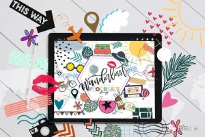 旅行主题印章图案procreate笔刷【0105】-procreatechahua