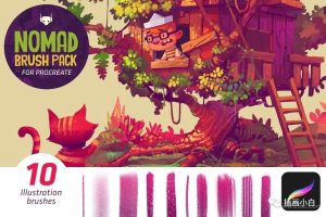 自然的Procreate干画笔笔刷【0107】-procreatechahua