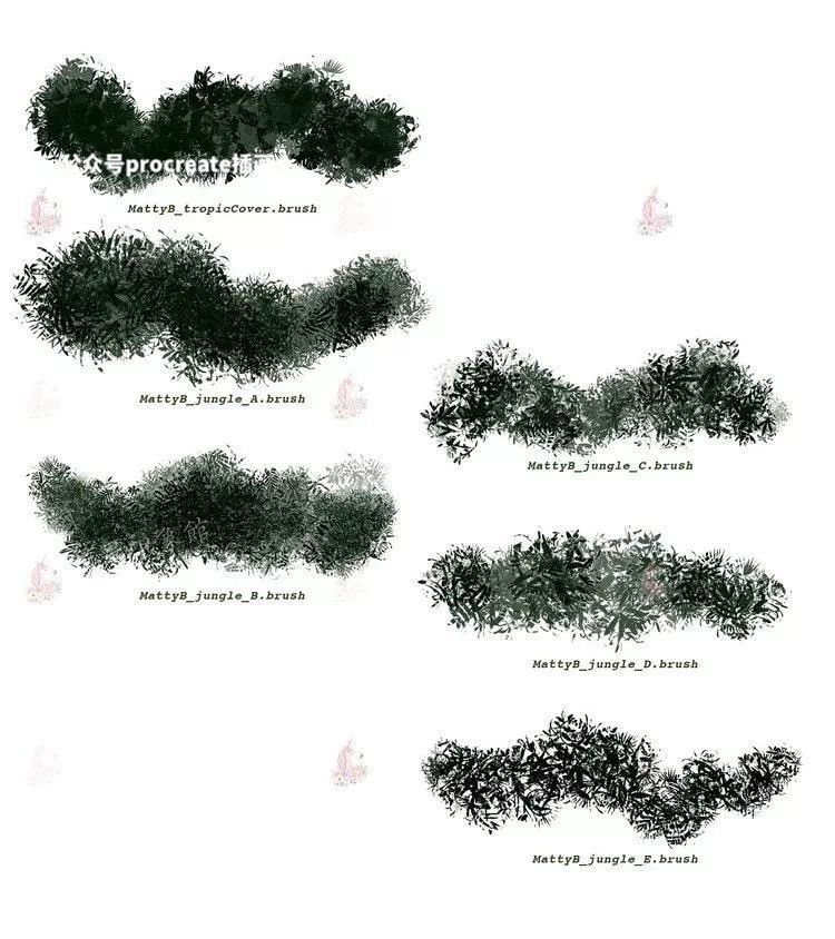图片[14]-91款自然植被植物草坪树木园林procreate笔刷【001】-procreatechahua