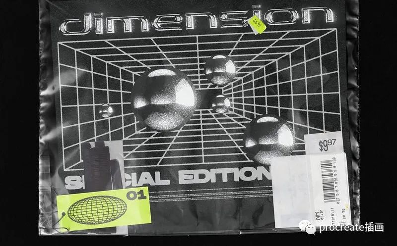 图片[13]-潮流酸性风格的抽象几何线框矢量形状素材包【0547】-procreatechahua