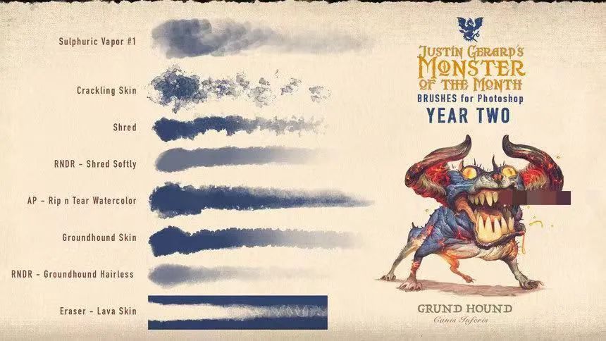图片[13]-Justin Gerard出品的CG怪兽怪物插画ps笔刷【0558】-procreatechahua