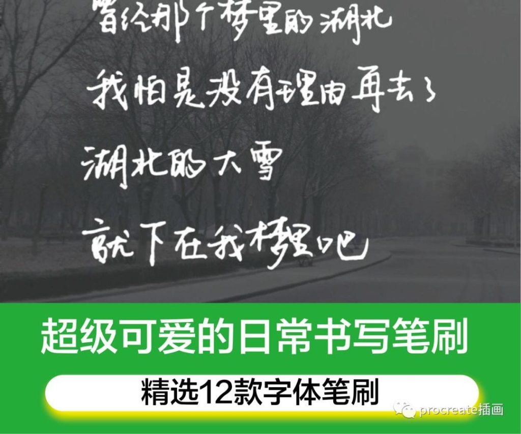 图片[1]-12款日常文字书写procreate笔刷【0121】-procreatechahua