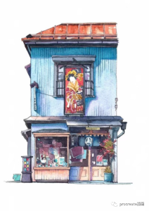 新手入门基础钢笔淡彩插画教程【0473】-procreatechahua