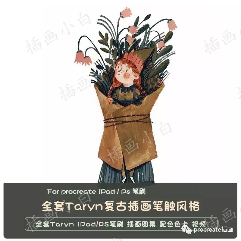 图片[1]-全套Taryn大神复古插画套装（procreate笔刷+色卡+作品集）【0122】-procreatechahua