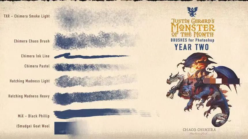 图片[14]-Justin Gerard出品的CG怪兽怪物插画ps笔刷【0558】-procreatechahua