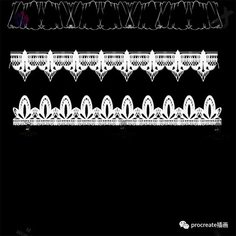 图片[13]-140款蕾丝花边图案procreate笔刷【0135】-procreatechahua