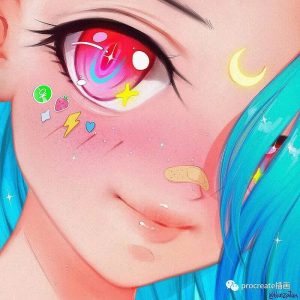 INS风头像插画iPad插画教程【0134】-procreatechahua