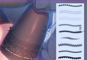 140款蕾丝花边图案procreate笔刷【0135】-procreatechahua