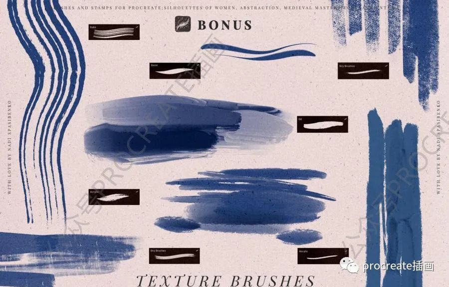 图片[15]-抽象手绘艺术风格的中世纪古埃及罗马主题图案ps笔刷（支持procreate）【0436】-procreatechahua