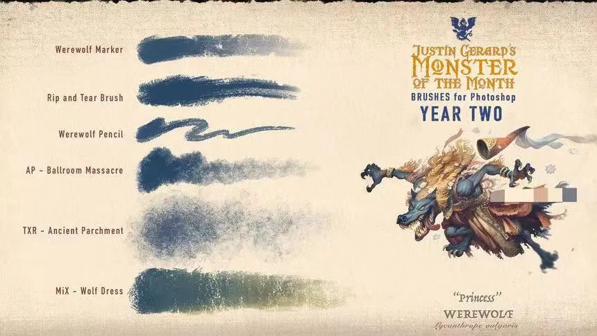 图片[15]-Justin Gerard出品的CG怪兽怪物插画ps笔刷【0558】-procreatechahua