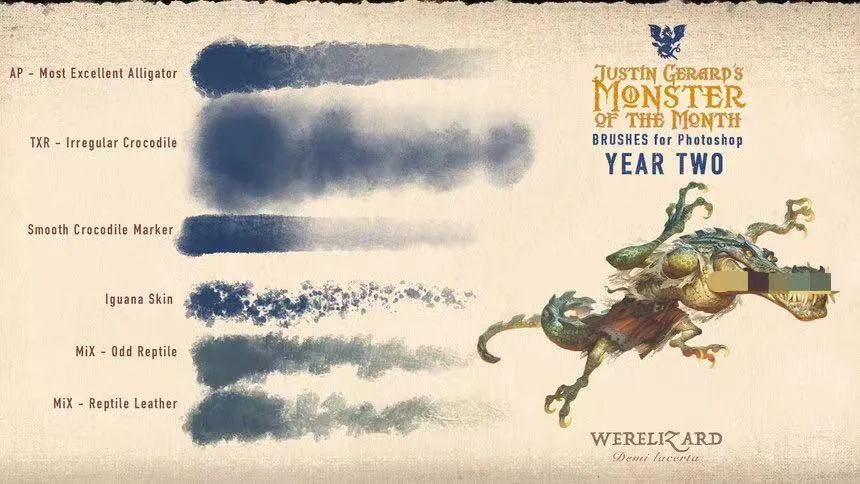 图片[16]-Justin Gerard出品的CG怪兽怪物插画ps笔刷【0558】-procreatechahua