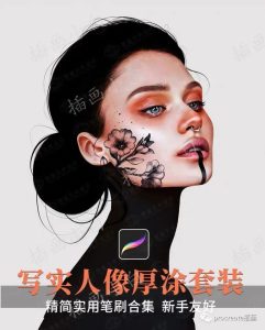 ins大神la-aura的ipad写实人像厚涂绘画笔刷+绘画视频+作品集【0151】-procreatechahua