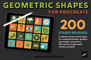 200个简洁的几何线条图形图案procreate笔刷【0570】-procreatechahua