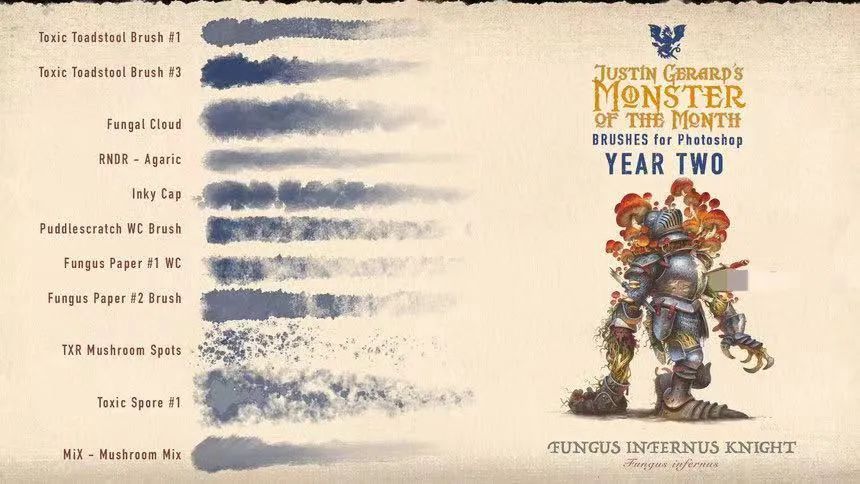 图片[17]-Justin Gerard出品的CG怪兽怪物插画ps笔刷【0558】-procreatechahua