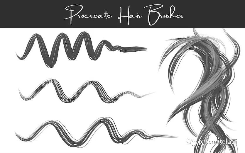 图片[1]-一套逼真的动漫人物Procreate头发笔刷【0159】-procreatechahua