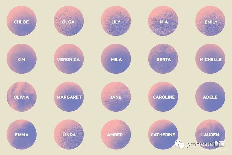 图片[1]-一组创意的美食阴影渐变纹理Procreate笔刷【0165】-procreatechahua