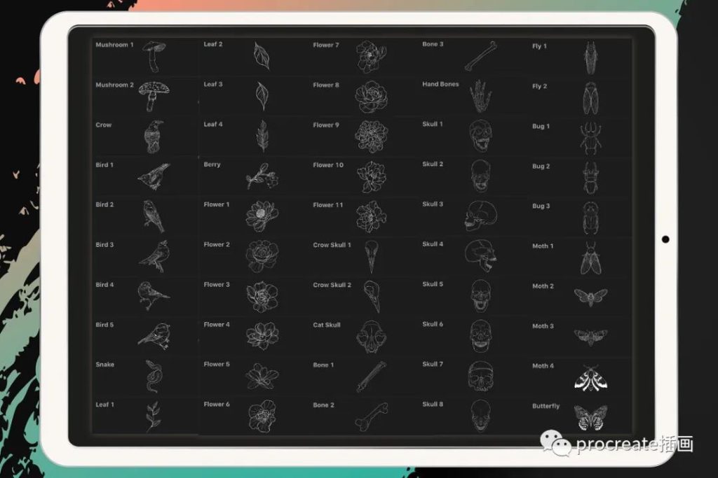 图片[1]-50款纹身刺青图章Procreate笔刷【0166】-procreatechahua