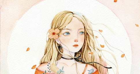 清新少女水彩插画手绘教程【0295】-procreatechahua