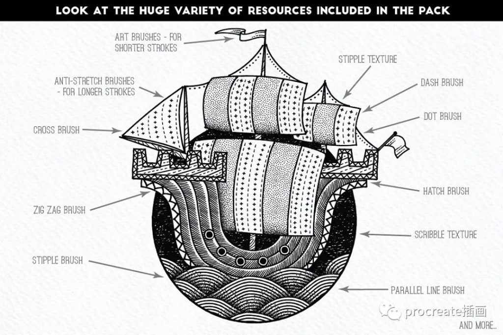 图片[1]-素描线条纹理AI笔刷【0172】-procreatechahua