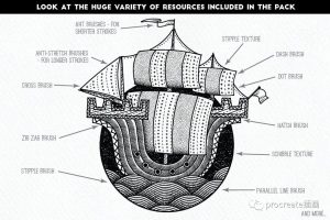 素描线条纹理AI笔刷【0172】-procreatechahua
