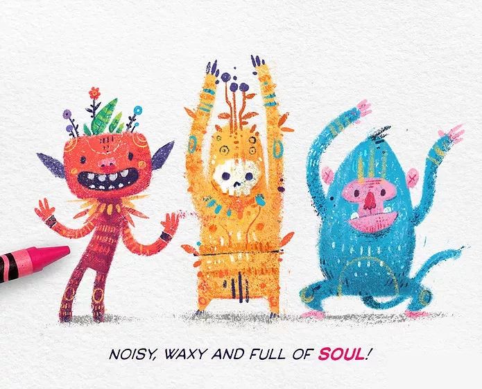 图片[1]-15款油画棒笔刷ipad绘画儿童插画风格附送29色卡+纹理纸张【0014】-procreatechahua