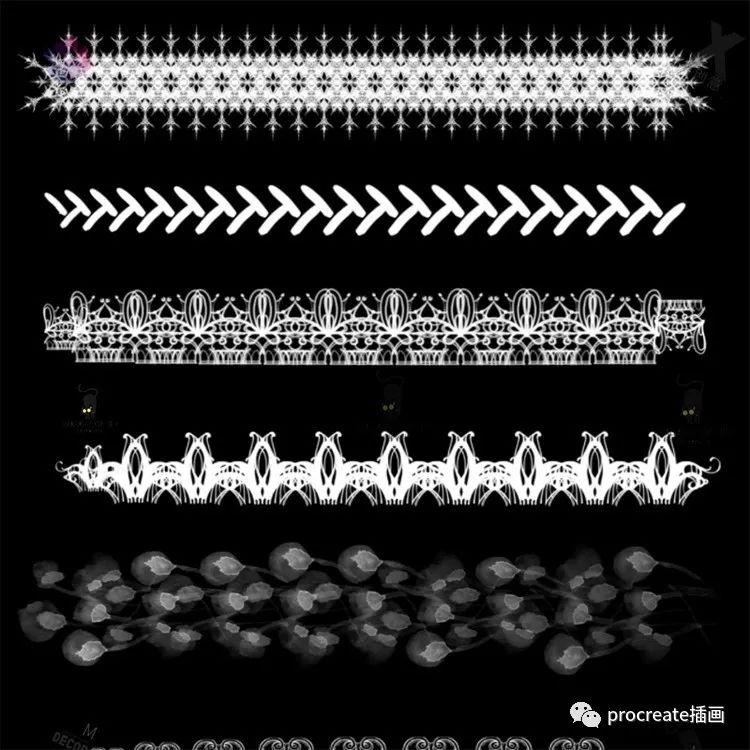 图片[2]-140款蕾丝花边图案procreate笔刷【0135】-procreatechahua