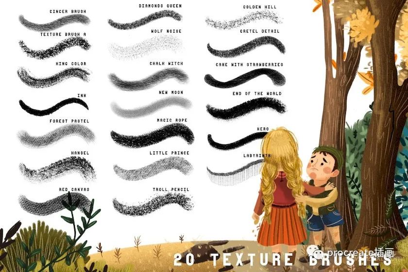 图片[3]-儿童插画ipad纹理套装【0144】-procreatechahua