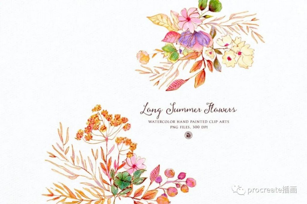 图片[3]-时尚简约清新手绘水彩水墨水粉植物花朵花卉插画大集合​【0234】-procreatechahua