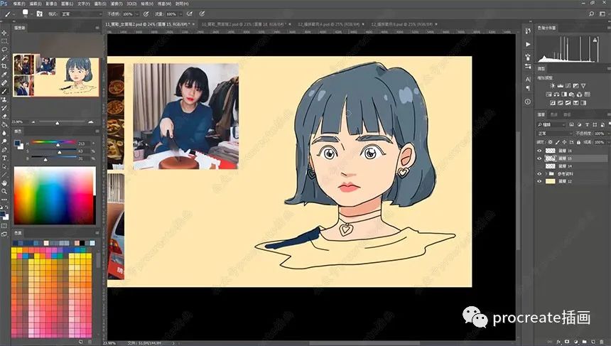 图片[2]-可爱的人物头像视频教程日系头像绘画教程【0259】-procreatechahua