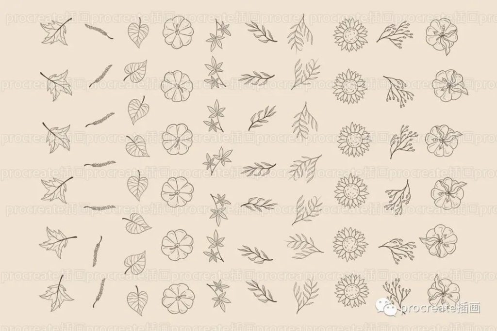 图片[3]-一套秋季元素的procreate画笔笔刷【0264】-procreatechahua