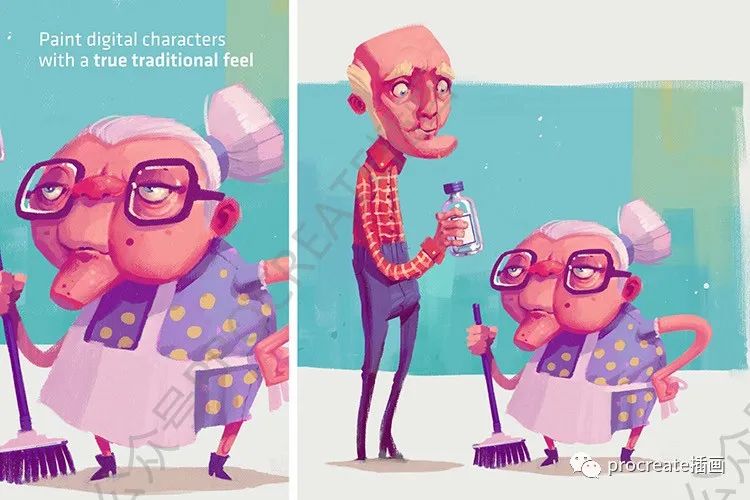 图片[3]-20款干画笔儿童插画procreate笔刷包含色卡【0311】-procreatechahua