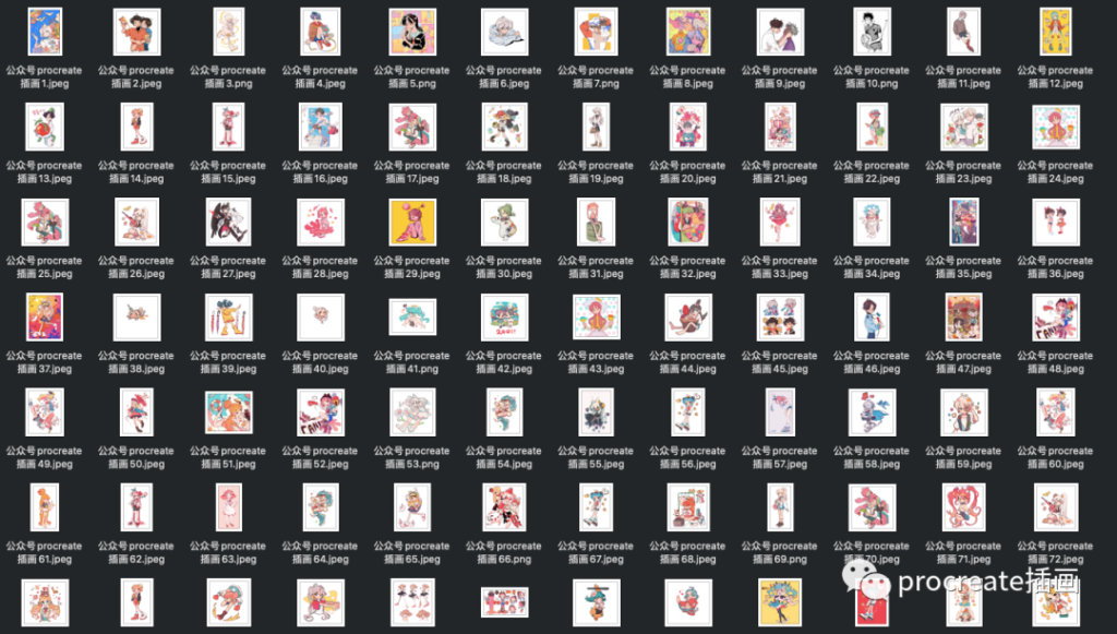 图片[8]-可爱小清新插画临摹素材108张+涂鸦专用的procreate笔刷套装【0267】-procreatechahua