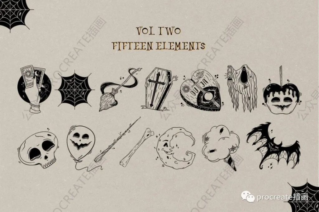 图片[3]-万圣节插画印章procreate笔刷【0323】-procreatechahua