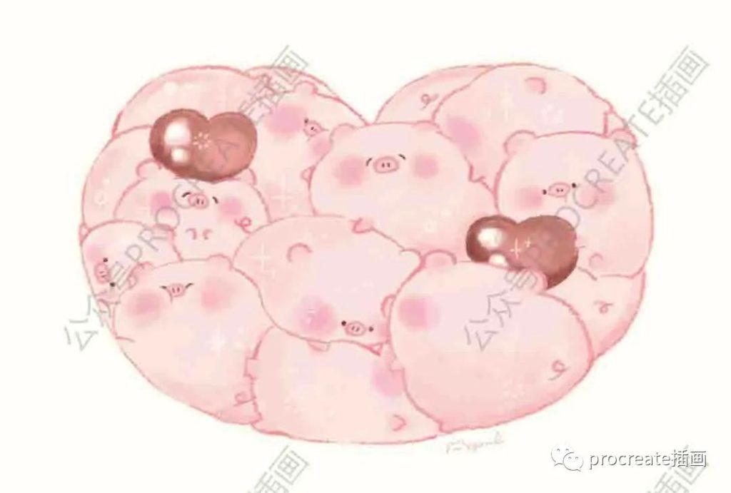 图片[3]-萌系猪猪插画集临摹素材600+张【0379】-procreatechahua