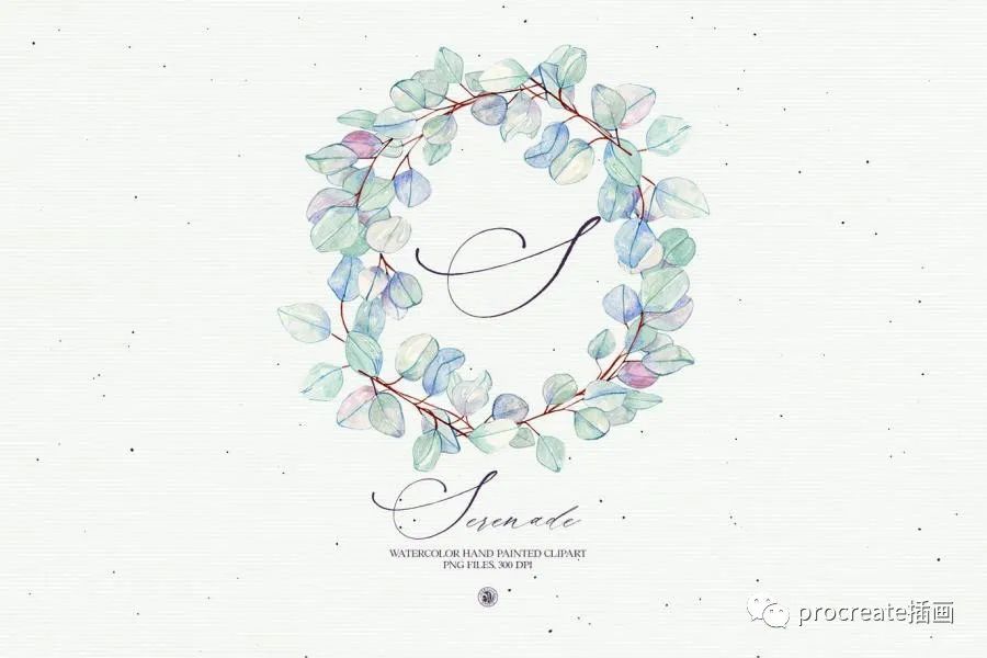 图片[3]-清新淡雅手绘风格的水彩花环PNG插画素材【0429】-procreatechahua