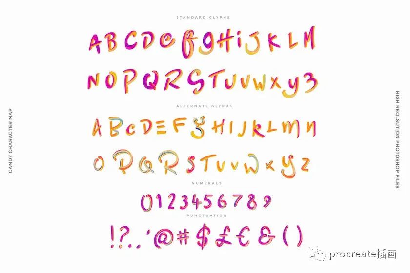 图片[2]-充满活力的糖果色英文手写笔刷字体【0442】-procreatechahua