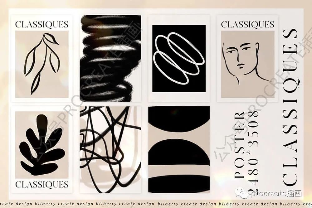 图片[3]-灵感大师抽象形状艺术线条插画套装【0448】-procreatechahua