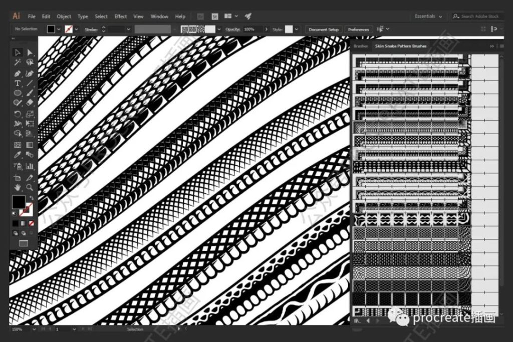 图片[3]-皮肤蛇图案AI画笔（Ai）【0452】-procreatechahua