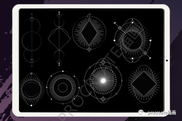 图片[3]-50款宇宙星空几何元素Procreate笔刷【0304】-procreatechahua