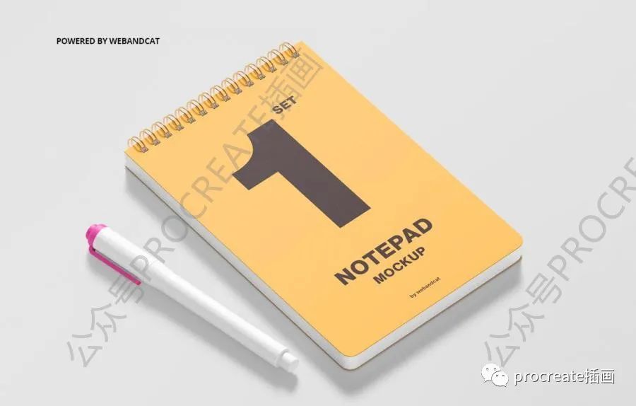 图片[3]-简约风格的线圈记事本笔记本psd样机素材【0470】-procreatechahua