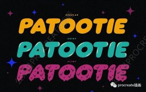 可爱风格的圆胖无衬线大写英文字体【0476】-procreatechahua